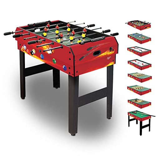 Carromco Multifunktionstisch FIRE-XT - 8in1 Multigame Table, Spieletisch mit Airhockey, Billard, Tischtennis, etc. rot, 92x51x78 von Carromco