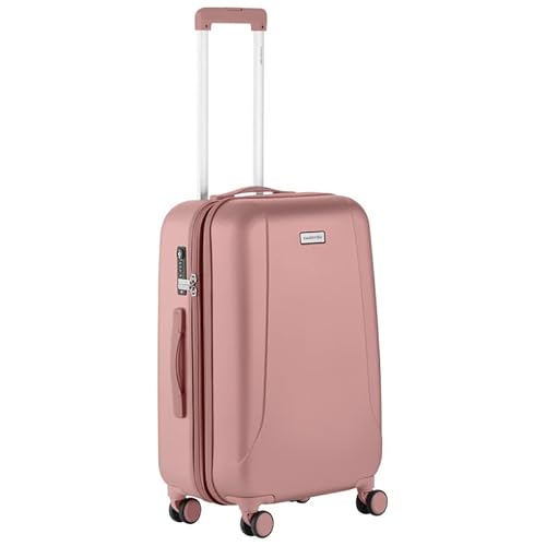 CarryOn Skyhopper Hartschale Mittlerer Koffer 68cm - Reisekoffer mit Expander und TSA Schloss - Rosa von CarryOn