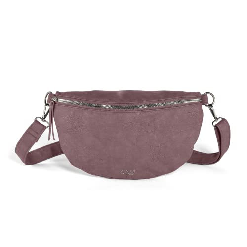 Cas8 Crossbody Bag mit abnehmbarem Schultergurt LAURA, modische Gürteltasche zum Umhängen, Bauchtasche in leicht strukturierter Leder-Optik, 100% lederfrei, wine (dunkelrot) von Cas8