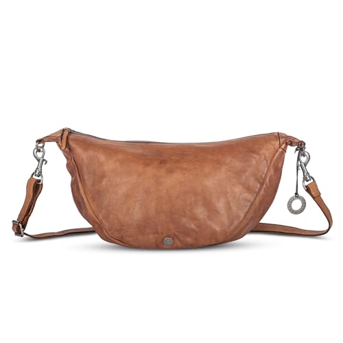 Cas8 Halbmondtasche LENI - Moon Bag groß mit verstellbarem Schultergurt, Umhängetasche aus Echtleder mit Reißverschluss, Schultertasche im Used-Look, cognac Cas8 Halbmondtasche LENI - Moon Bag groß mit verstellbarem Schultergurt, Umhängetasche aus Echtleder mit Reißverschluss, Schultertasche im Used-Look, cognac von Cas8