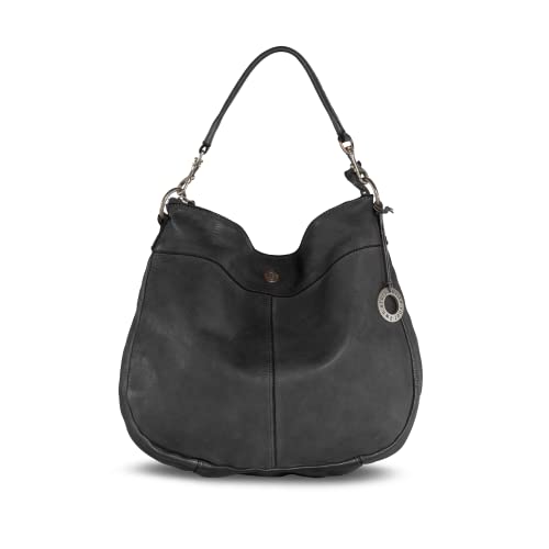 Cas8 Shopper Tasche Damen LIZ, Schultertasche aus echtem Leder, Tote Bag, geräumiges Hauptfach und Zipper Fach Rückseite, größenverstellbaren Schultergurt, ideal für den Alltag, graphite von Cas8