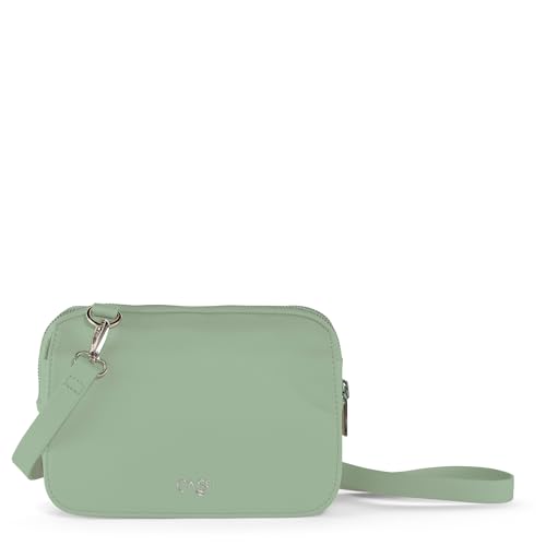 Cas8 Umhängetasche ELLA - Damenhandtasche mittelgroß, moderne Crossover Tasche, Handytasche mit Gurt, Damentaschen nutzbar als Bag, small purse for women, light green von Cas8