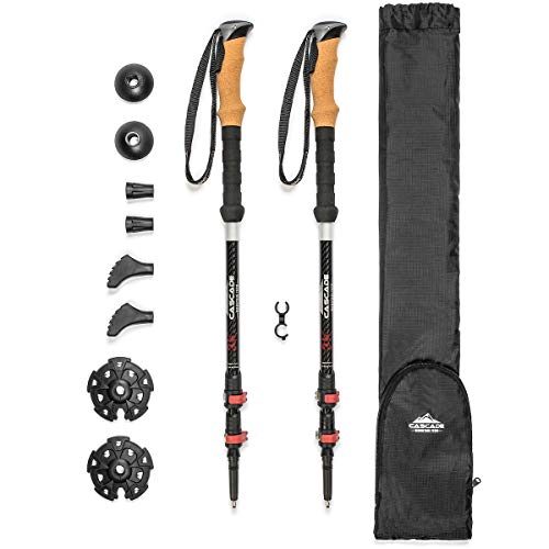 Cascade Mountain Tech Trekkingstöcke – 3K Kohlefaser Walking oder Wanderstöcke mit schnell verstellbaren Verriegelungen, 2 Stück, schwarz Cascade Mountain Tech Trekkingstöcke – 3K Kohlefaser Walking oder Wanderstöcke mit schnell verstellbaren Verriegelungen, 2 Stück, schwarz von Cascade Mountain Tech