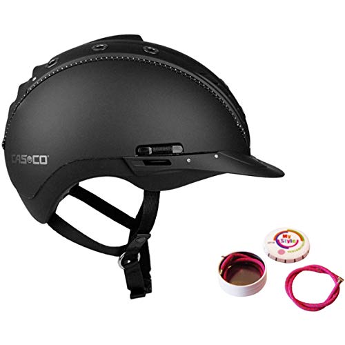 Casco Reithelm MISTRALL-2 schwarz M-L (58-60cm) + MyStyle Wechselstreifen pink (rosa) reflex von Casco