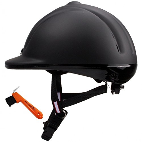 RL24 - Reithelm Youngster von Casco inkl. Hufkratzer | Reitkappe für Damen, Herren & Kinder | geringes Eigengewicht & Gute Belüftung | Helm zum Reiten | Reiterhelm in Schwarz | Größe L (59-62 cm) von Casco