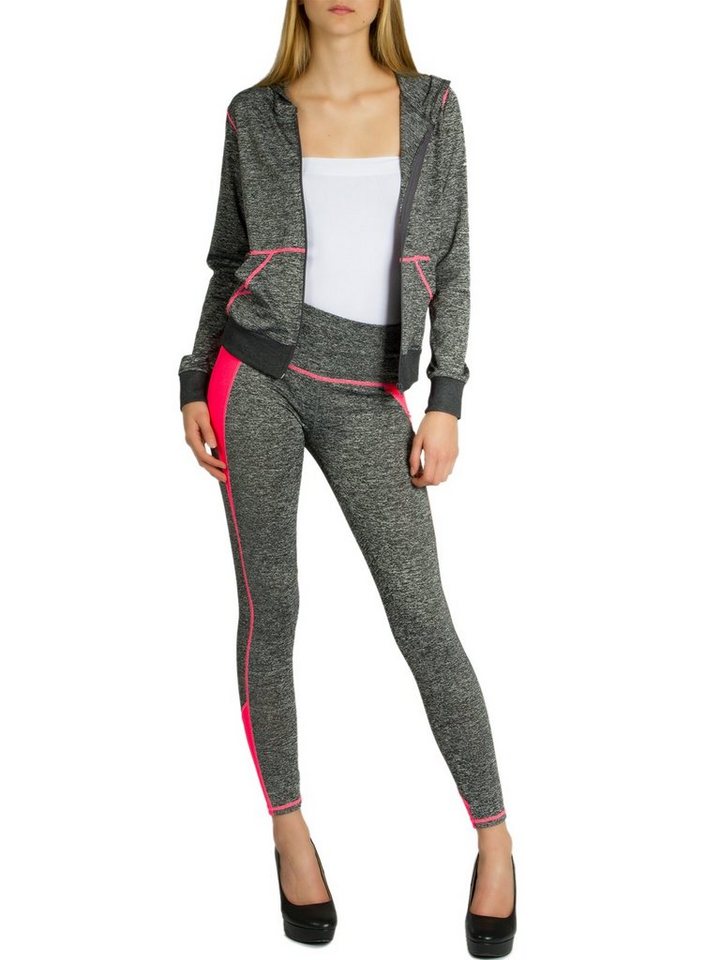 Caspar Trainingsanzug JG001 stylischer Damen Jogginganzug mit Kapuze von Caspar