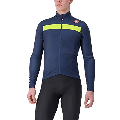 CASTELLI 4518511-424 PURO 3 JERSEY FZ Sweatshirt Herren BELGIAN BLUE/YELLOW Größe S von CASTELLI