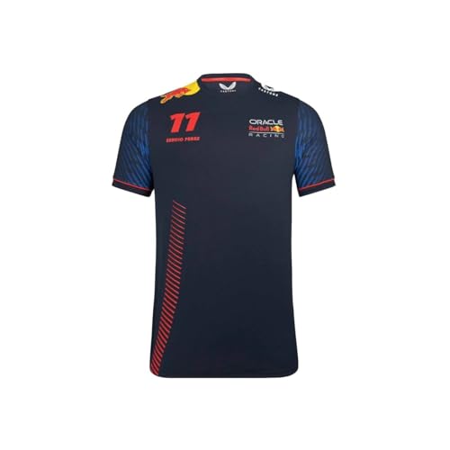 Red Bull Racing F1 Team Sergio Perez 11 Formel T-Shirt Offizielles Formel 1 - Blau - XL von Castore