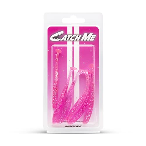 Catch Me 6X Gummiköder Kunstköder 9 cm. Idealer Köder für Zander, Hecht, Barsch und andere Raubfische. Dieses Angelzubehör sollte in keiner Box fehlen. (Pink) von Catch Me