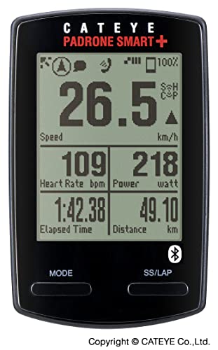 Cateye Padrone Smart+ CC-SC100B Fahrradcomputer, schwarz, klein Cateye Padrone Smart+ CC-SC100B Fahrradcomputer, schwarz, klein von CATEYE