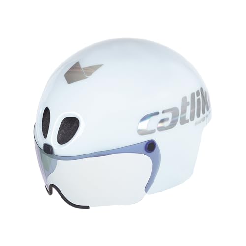 CATLIKE 7100900006 - Time Trial Pro Rapid TRI Professionelles Rennrad Helm für Männer und Frauen, verstellbare Größe S (52–54 cm) mit CE-Zertifizierung in der Farbe Weiß Matt von Catlike