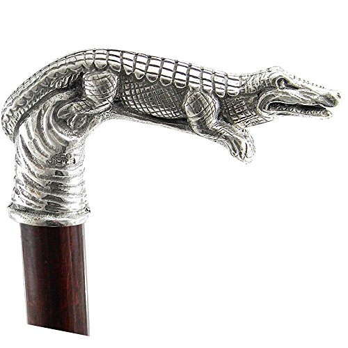 Cavagnini Spazierstock Zinn Holzmassiv Krokodil Silber Farbe Cavagnini Spazierstock Zinn Holzmassiv Krokodil Silber Farbe von Cavagnini