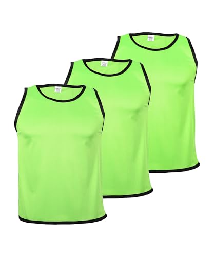 Cawila 3er Set Trainingsleibchen für Erwachsene, Markierungshemd für Sport und Freizeit wie Fußball und Handball sowie Schulsport zur Team-Markierung, Sport Bibs Gruen M-L Cawila 3er Set Trainingsleibchen für Erwachsene, Markierungshemd für Sport und Freizeit wie Fußball und Handball sowie Schulsport zur Team-Markierung, Sport Bibs Gruen M-L von Cawila