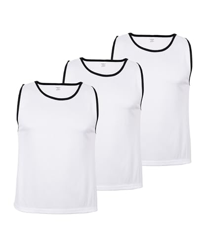 Cawila 3er Set Trainingsleibchen für Erwachsene, Markierungshemd für Sport und Freizeit wie Fußball und Handball sowie Schulsport zur Team-Markierung, Sport Bibs Weiss M-L Cawila 3er Set Trainingsleibchen für Erwachsene, Markierungshemd für Sport und Freizeit wie Fußball und Handball sowie Schulsport zur Team-Markierung, Sport Bibs Weiss M-L von Cawila