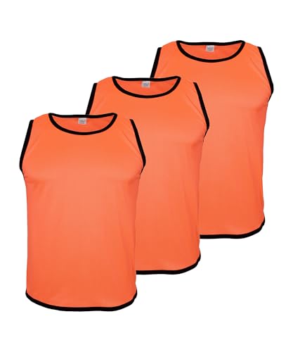Cawila 3er Set Trainingsleibchen für Erwachsene, Markierungshemd für Sport und Freizeit wie Fußball und Handball sowie Schulsport zur Team-Markierung, Sport Bibs orange XL-XXL Cawila 3er Set Trainingsleibchen für Erwachsene, Markierungshemd für Sport und Freizeit wie Fußball und Handball sowie Schulsport zur Team-Markierung, Sport Bibs orange XL-XXL von Cawila