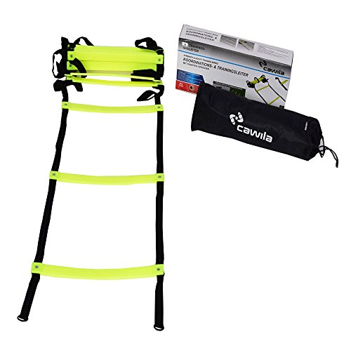 Cawila mit fixierten Sprossen inkl. Tasche, Trainingsleiter für Agility Training gelb 6 Meter Cawila mit fixierten Sprossen inkl. Tasche, Trainingsleiter für Agility Training gelb 6 Meter von Cawila