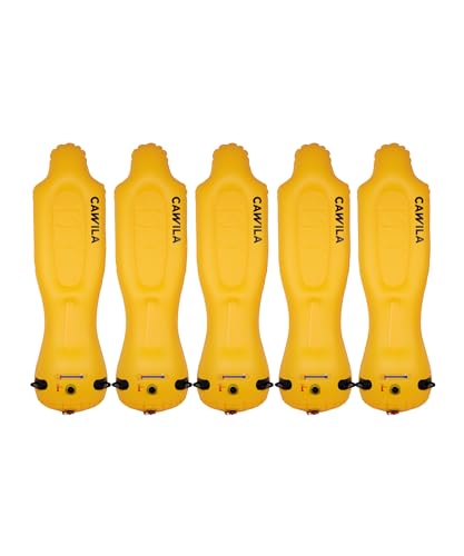 Cawila Liga Airdummies 5er Set, Höhe 1,65m, Freistoß Dummies inkl. Tasche und Pumpe gelb One Size von Cawila