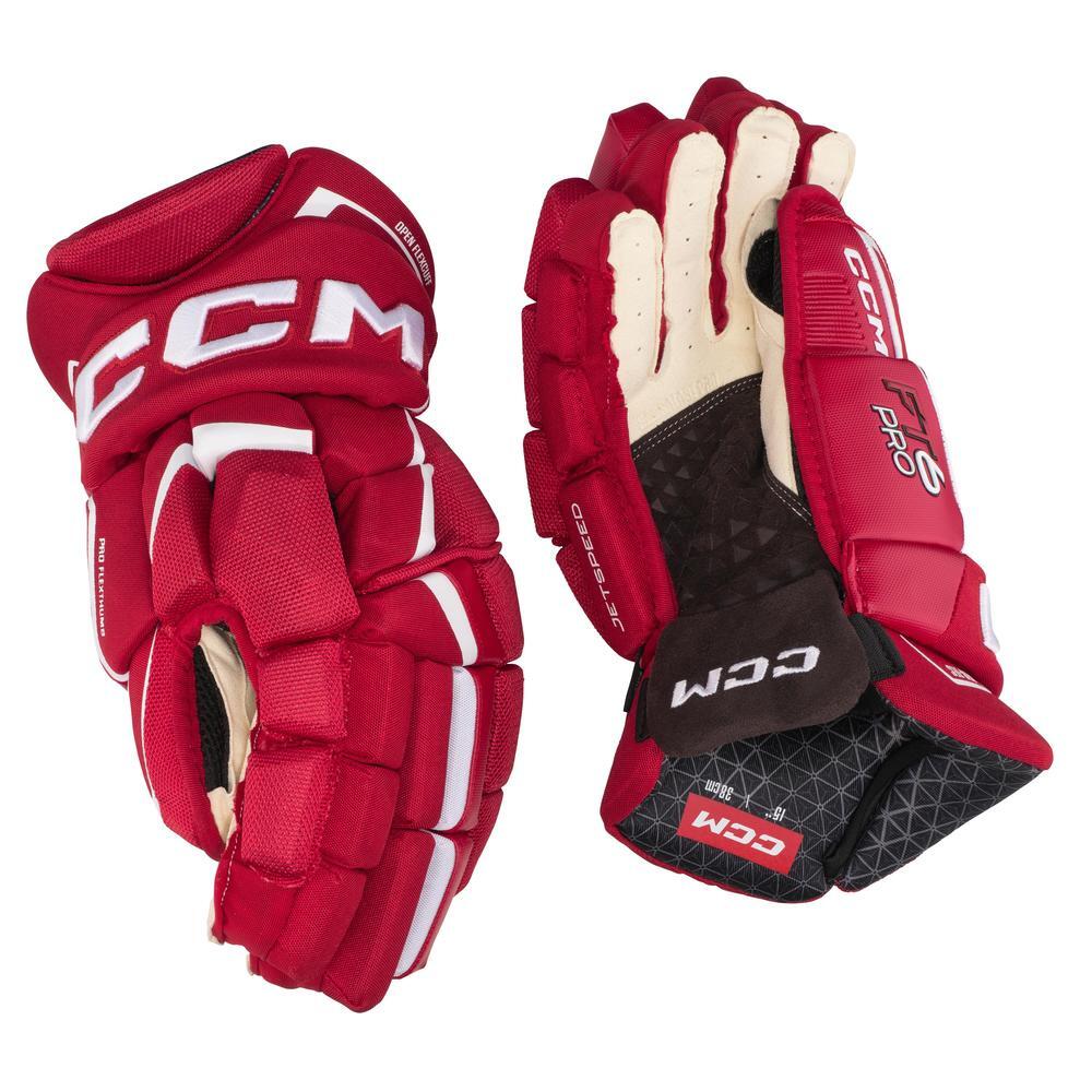 Eishockeyhandschuh Rot/weiß Senioren CCM JETSPEED FT6 PRO von Ccm