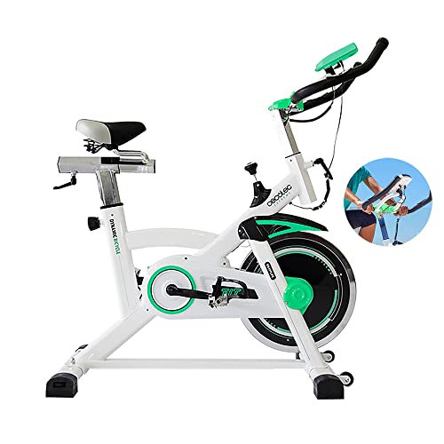 Cecotec Bicicleta Indoor Profesional Extreme X. Volante de Inercia de 16 Kg, Niveles de Resistencia Variable, Pulsómetro, Manillar y Sillín regulable, Pantalla LCD, Ruedas de Transporte von Cecotec