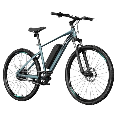 Cecotec Elektro-Mountainbike MTB. Herausnehmbarer Akku mit 55 km Reichweite, 27,5 Zoll, Vorderradfederung, 21-Gang Shimano-Schaltung und Doppel-Bremsenscheibe. von Cecotec