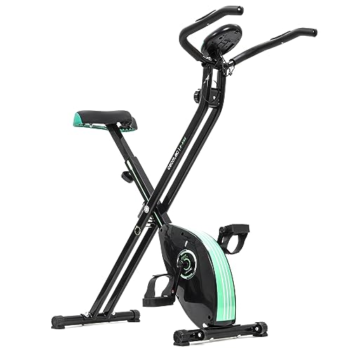 Cecotec Klapp-Heimtrainer mit 2,5 kg Schwungrad X-Bike. Silence Fit System, ergonomisch, verstellbarer Lenker und Sattel, Pulsmesser, LCD-Bildschirm, Räder, maximales Gewicht 100 kg von Cecotec