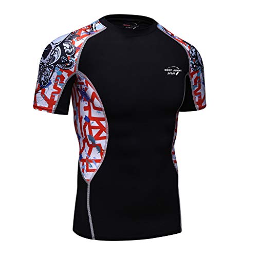 Celucke Herren Funktionsshirt Bedrucken Kurzarm Kompressionsshirt Trainingsshirt Laufshirt Schnelltrocknend Sport T Shirts Männer Atmungsaktiv Fitness Bodybuilding Gym Yoga Celucke Herren Funktionsshirt Bedrucken Kurzarm Kompressionsshirt Trainingsshirt Laufshirt Schnelltrocknend Sport T Shirts Männer Atmungsaktiv Fitness Bodybuilding Gym Yoga von Celucke