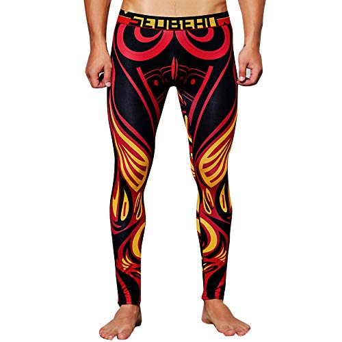 Celucke Sport Leggings Herren Laufhose Strumpfhose mit Print, Männer Fitness Hose Pro Funktionswäsche Cool Compression Tights, mit Quick-Dry-Funktion Celucke Sport Leggings Herren Laufhose Strumpfhose mit Print, Männer Fitness Hose Pro Funktionswäsche Cool Compression Tights, mit Quick-Dry-Funktion von Celucke