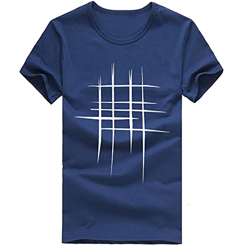 Celucke T Shirts Männer Slim Fit T-Shirt Herren Rundhalsausschnitt Muskelshirts Einfarbige Stretch Basic Coole Tee Kurzarmshirt Mann Casual Kurzarm Sweatshirt Moderne Top (Blau,M) von Celucke