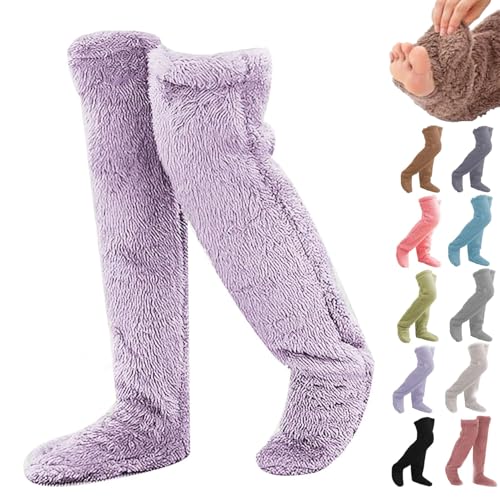 Fuzzy Dreams Leg Warmers, Fuzzy Leg Warmers for Women, Fuzzydreams Leg Warmers, Fuzzy Legs Over Knee Thigh High Sock (Purple,One Size) von Cemssitu