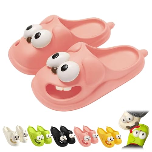 Love Pups Slides, Love Pup Slides, Zungenkuss-Hausschuhe, Lustige 3D Big Eye Dog-Hausschuhe Für Damen Und Herren (40/41 EU,Rosa) von Cemssitu