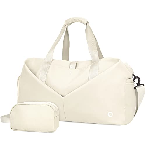 Ceneda 50,8 cm große Sporttasche mit Nassfach, Schuhfach, tragbare Wochenendtasche, Reisetasche, Yoga-Tasche für Damen, Elfenbein, Sportlich Ceneda 50,8 cm große Sporttasche mit Nassfach, Schuhfach, tragbare Wochenendtasche, Reisetasche, Yoga-Tasche für Damen, Elfenbein, Sportlich von Ceneda