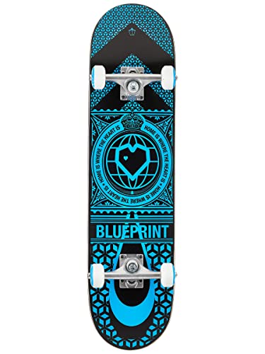 Centrano Unisex – Erwachsene Blueprint Home Heart Skateboard Komplettboard, Mehrfarbig, 7.75" von Centrano