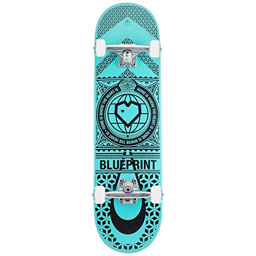 Centrano Unisex – Erwachsene Blueprint Home Heart Skateboard Komplettboard, Mehrfarbig, 8.25" von Centrano