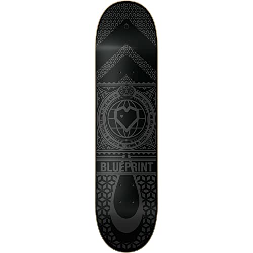 Centrano Unisex – Erwachsene Home Heart Skateboard Deck, Schwarz/Grau, 8.25" von Centrano