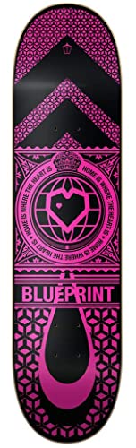 Centrano Unisex – Erwachsene Home Heart Skateboard Deck, Schwarz/Rosa, 7.875" von Centrano