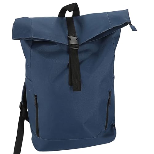 Cepewa Falt Rucksack Urban | 30l dunkelblau 40x57x15cm 600D Polyester | Rolltop Reißverschluss-/Eingrifftaschen wasserabweisend (1 x Faltrucksack dunkelblau) von Cepewa