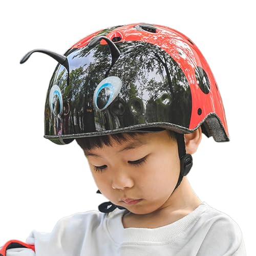 Adjustable Headgear, Skateboard Helmet, Ladybug Shaped Helmet, Kids Protective Gear, Lightweight Skateboard Helmet, Safety Accessories with Removable Lining for Cycling von Ceprznvey