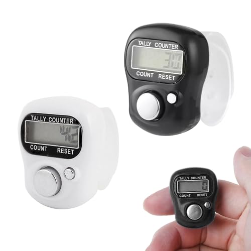 Rundenzähler Digital, Mini Finger Counter, 2 Stück Zähler, Handzähler Elektronisch, Finger Counters, Digitale LED-Finger-Clicker, Elektronische Finger Zähler, Fingerzähler, Manueller Zähler（2 Farben) von Cerioll