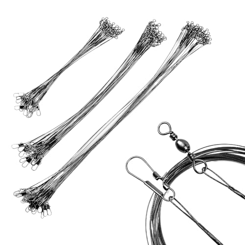 Stahlvorfächer, Stahlvorfach Hecht, Angeldrahtvorfächer, Nylon-beschichtete Angelschnur, Vorfächer mit Wirbeln und Druckknöpfen, 72 Pcs 15/20/25 cm Jeder 24Pcs Für Raubfische, Hidden Hauptschnu Stahlvorfächer, Stahlvorfach Hecht, Angeldrahtvorfächer, Nylon-beschichtete Angelschnur, Vorfächer mit Wirbeln und Druckknöpfen, 72 Pcs 15/20/25 cm Jeder 24Pcs Für Raubfische, Hidden Hauptschnu von Cerioll