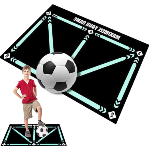 Cerkkapo Fußball Trainingsmatte,60 x 90cm Fußballmatte,Fußball Schritt Trainingsmatte,Stoßdämpfende Fussball Matte, Fussball Matte Ballkontrolle,Trainingsmatte Rutschfeste Fußball matte von Cerkkapo