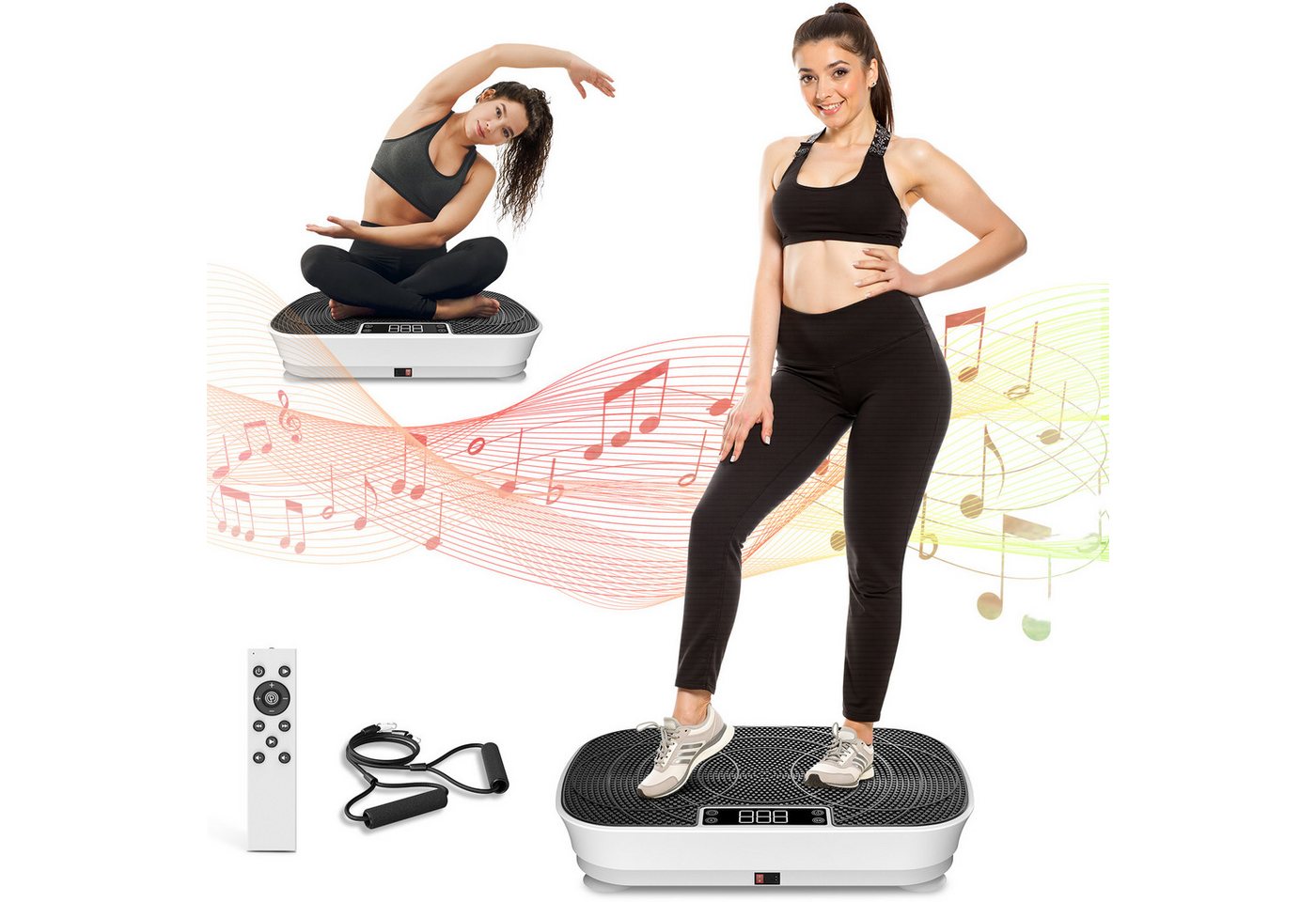 ChaCool Vibrationsplatte Profi Vibrationsboard mit Bluetooth Bis 120KG, mit Trainingsbandern, Ultra leisem Motor, Fernbedienung ChaCool Vibrationsplatte Profi Vibrationsboard mit Bluetooth Bis 120KG, mit Trainingsbandern, Ultra leisem Motor, Fernbedienung von ChaCool