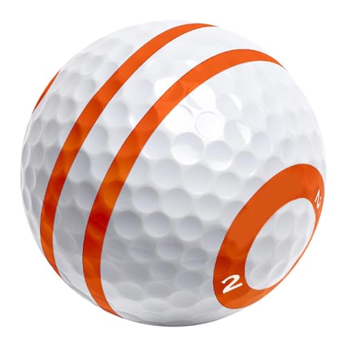 Chaies Indoor-Golfbälle,Übungsgolfbälle für den Hinterhof,3-lagige weiße Golfbälle zum Üben mit orangefarbenen Linien - Multifunktionales Trainingszubehör, hochelastisches Golfzubehör mit echtem von Chaies
