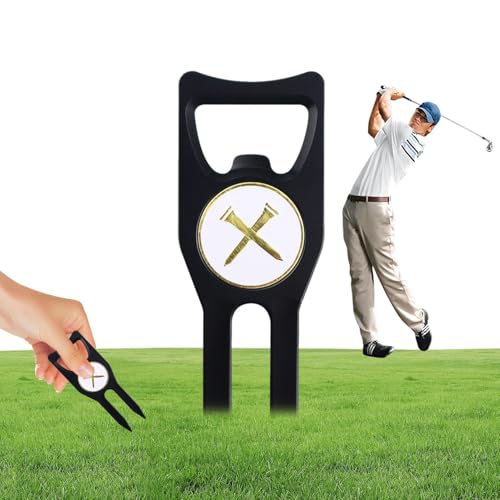 Chaies Pitchgabel und Ballmarker, Golf-Pitchgabel - Golf-Reparaturwerkzeug - Ballmarker-Divot-Werkzeug aus Aluminiumlegierung, Glatte Oberflächen für Outdoor- und Indoor-Golfplätze, inklusive von Chaies