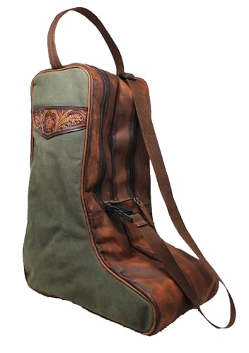 CHALLENGER 30SK02HG Reisetasche für Stiefel, Leinen, Blumenmuster, Westerngrün von Challenger