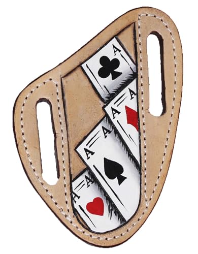 CHALLENGER Western Leather Aces 29RST02B Messerhalter für Pokerkarten, bemalt, flache Scheide von Challenger