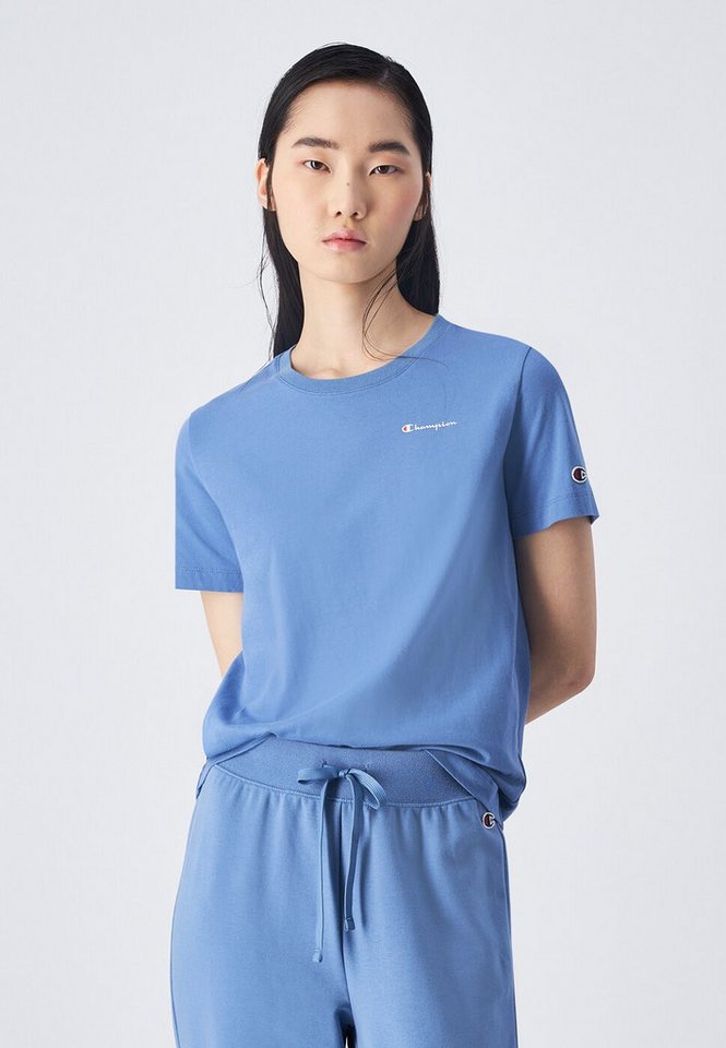Champion Kurzarmshirt Crewneck Damen Baumwoll- T-Shirt hellblau Champion Kurzarmshirt Crewneck Damen Baumwoll- T-Shirt hellblau von Champion
