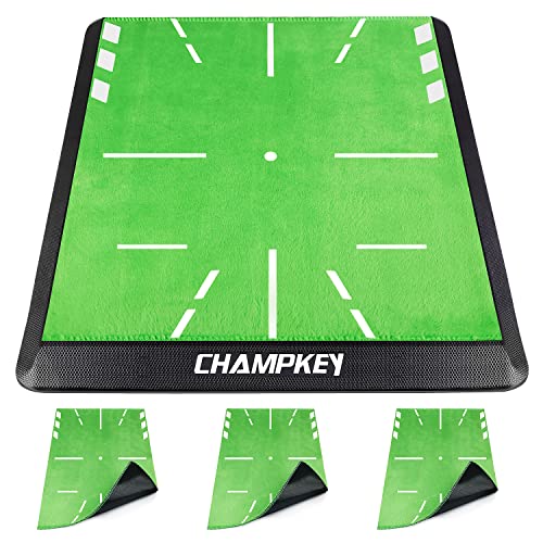 CHAMPKEY Austauschbare Impact Golfmatte 2.0 Edition | kommt mit 3 austauschbaren Schlagflächen | Path Feedback Golf Übungsmatten (M 33 x 43,2 cm) von Champkey