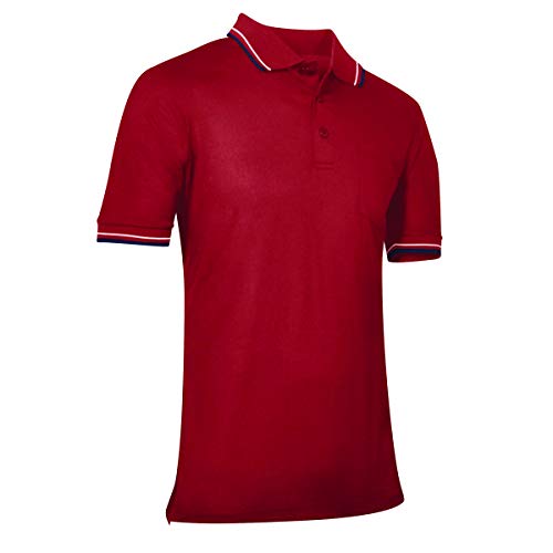 CHAMPRO Herren Baseball Softball Umpire Poloshirt, Polyester, Rot, Größe XXL von Champro