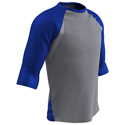 CHAMPRO Jugend-Baseballshirt mit Dreiviertel-Raglanärmeln aus leichtem Polyester mit seitlichen Mesh-Einsätzen CHAMPRO Jugend-Baseballshirt mit Dreiviertel-Raglanärmeln aus leichtem Polyester mit seitlichen Mesh-Einsätzen von Champro