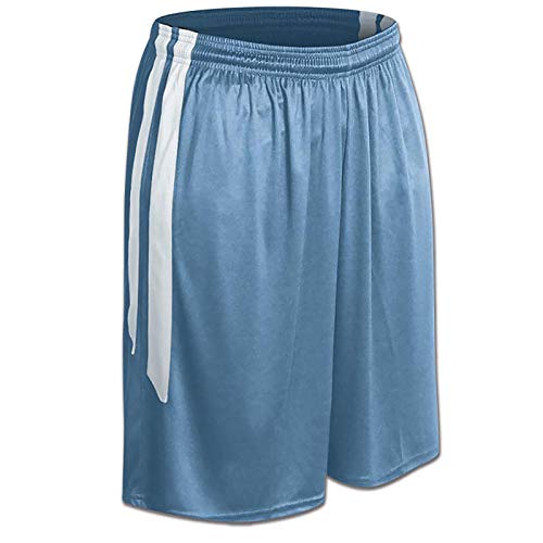 CHAMPRO Jungen Youth Dri Gear Muscle Polyester-Basketball-Shorts, hellblau, weiß, Medium CHAMPRO Jungen Youth Dri Gear Muscle Polyester-Basketball-Shorts, hellblau, weiß, Medium von Champro